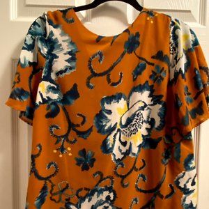 Floral Print H&M Blouse with Tie Bow in Back